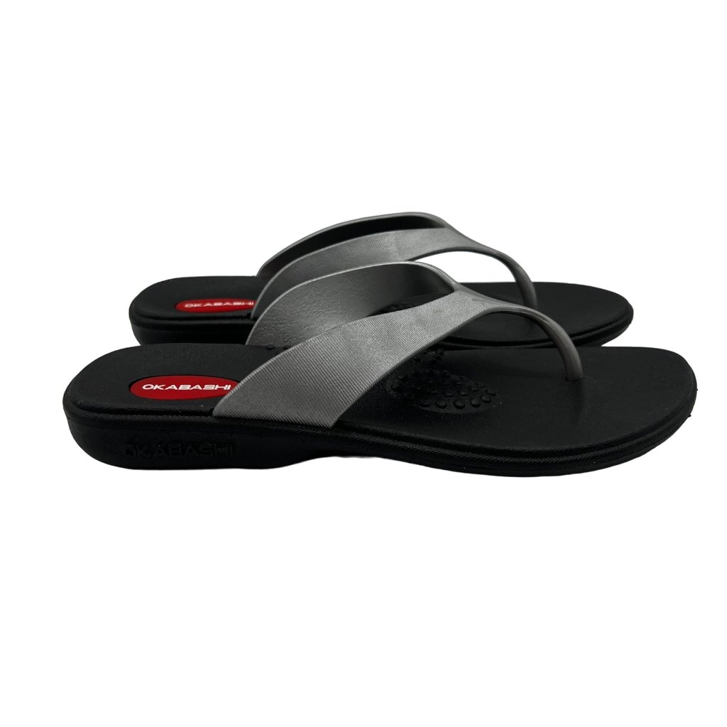 Okabashi Shoes Thong Sandals Womens Medium Slip On Black Flip Flop